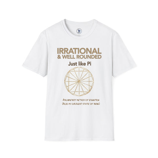 Irrational & Well Rounded Just like Pi T-Shirt | Math Pi Circle Diagram