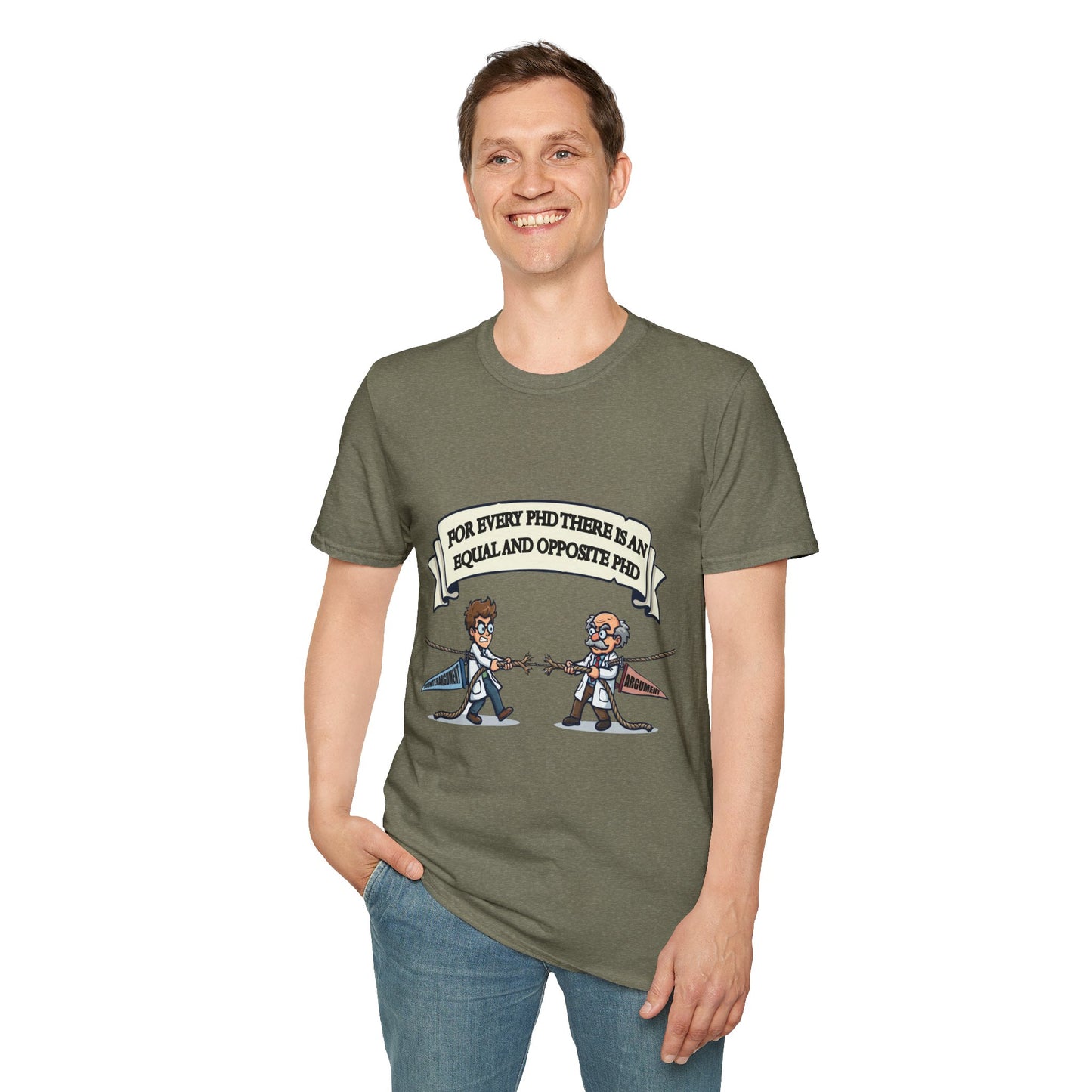 PhD Opposite Pair T-Shirt | Funny Scientist Duel Illustration