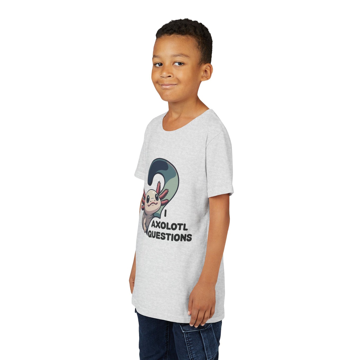 Axolotl Questions Youth Tee | Cute Axolotl Cartoon Shirt