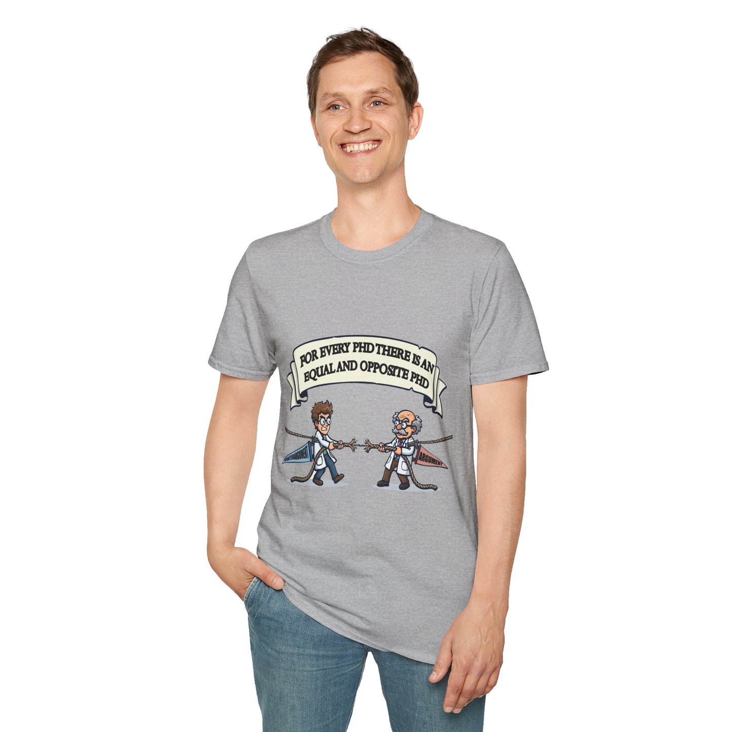 PhD Opposite Pair T-Shirt | Funny Scientist Duel Illustration