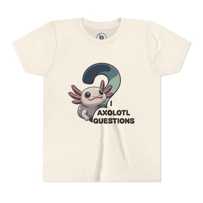 Axolotl Questions Youth Tee | Cute Axolotl Cartoon Shirt
