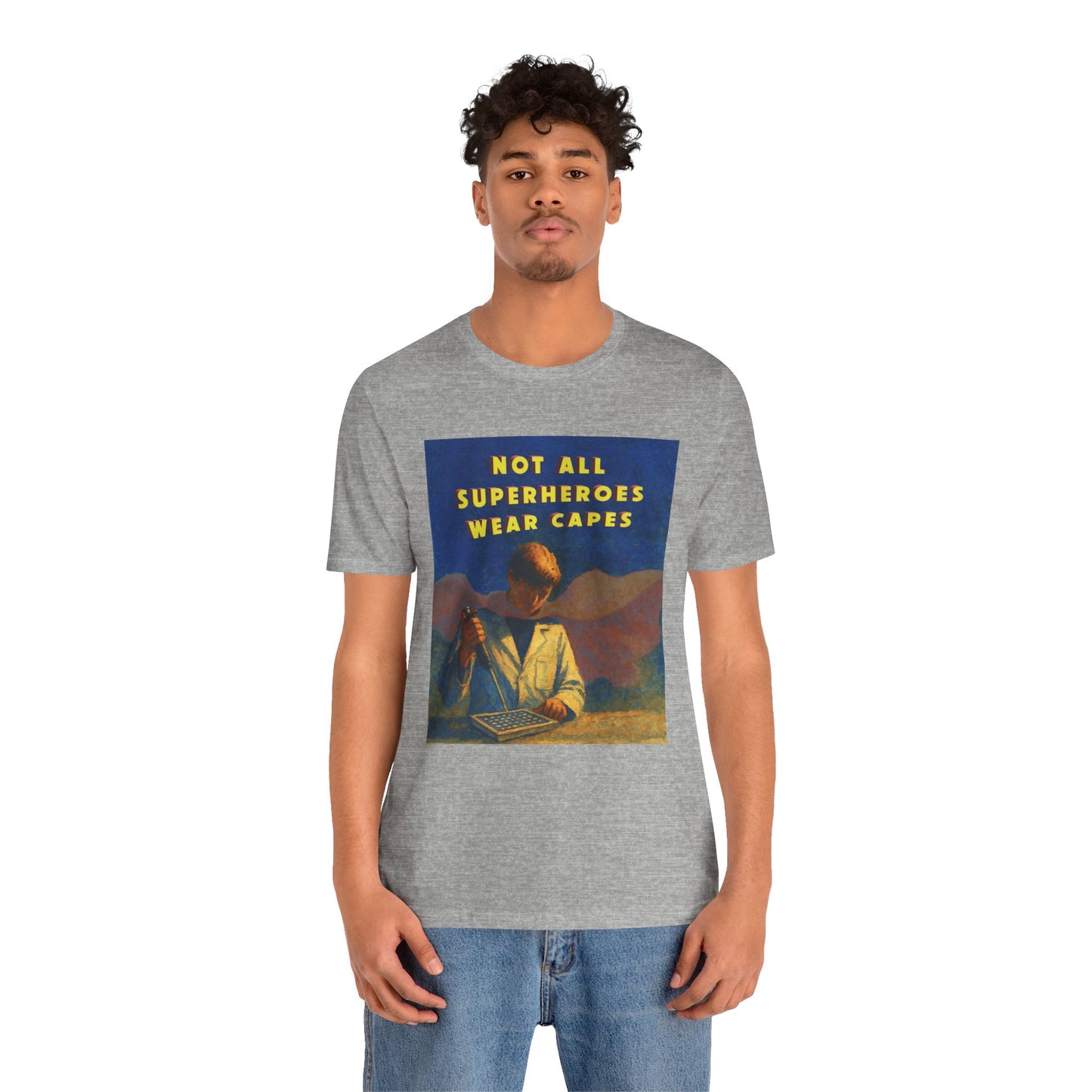 Not All Superheroes Wear Capes Unisex Jersey Tee, Gift for Dads, Graphic T-Shirt, Fun Casual Wear, Father's Day Present, Everyday Comfort