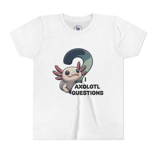 Axolotl Questions Youth Tee | Cute Axolotl Cartoon Shirt