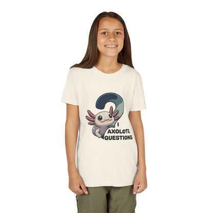 Axolotl Questions Youth Tee | Cute Axolotl Cartoon Shirt
