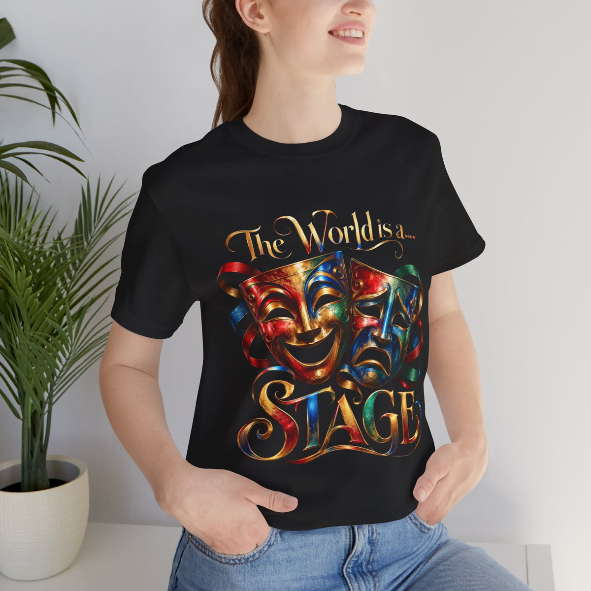 "The World is a Stage" Theatrical Drama Stage Mask Tee