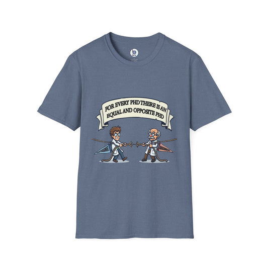 PhD Opposite Pair T-Shirt | Funny Scientist Duel Illustration