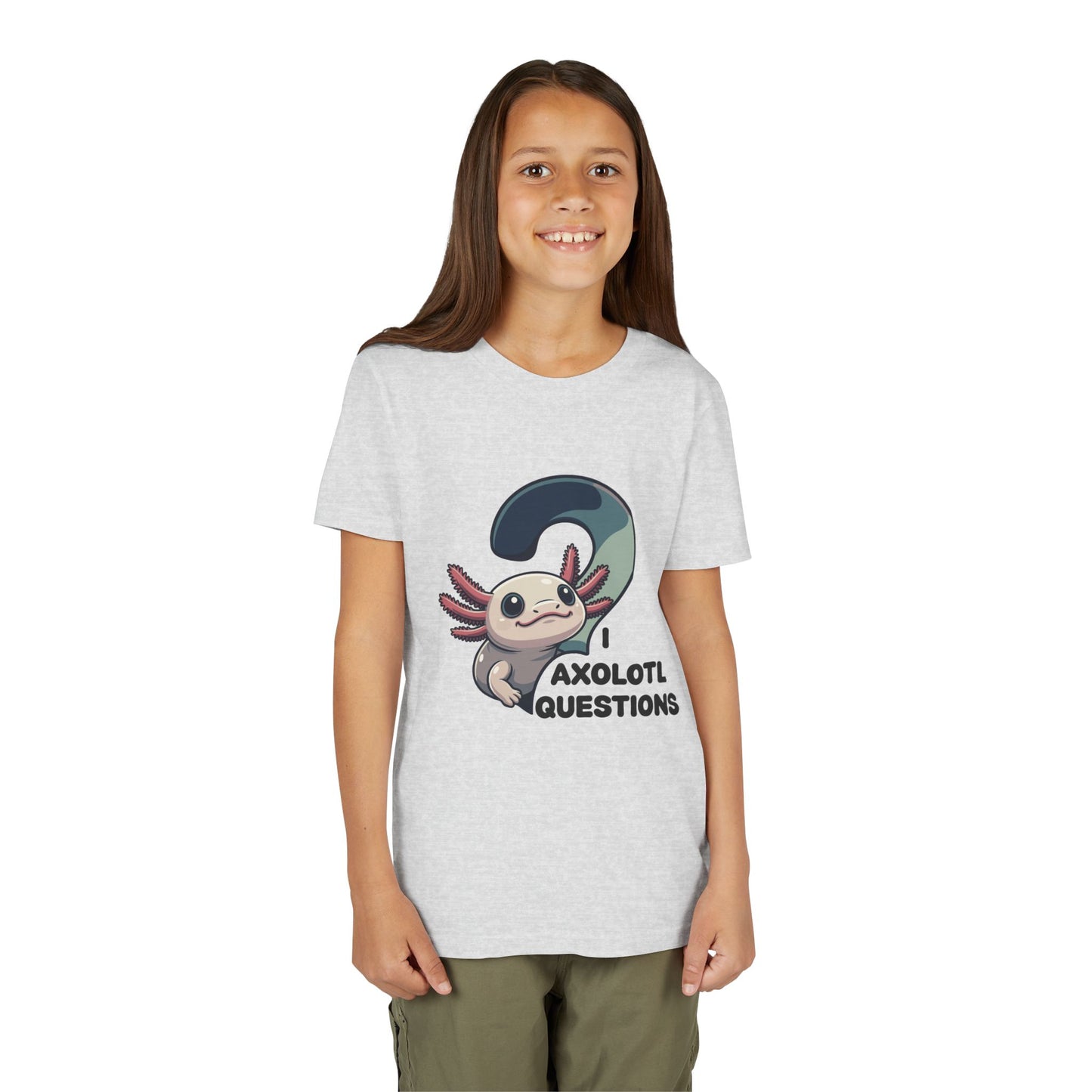 Axolotl Questions Youth Tee | Cute Axolotl Cartoon Shirt
