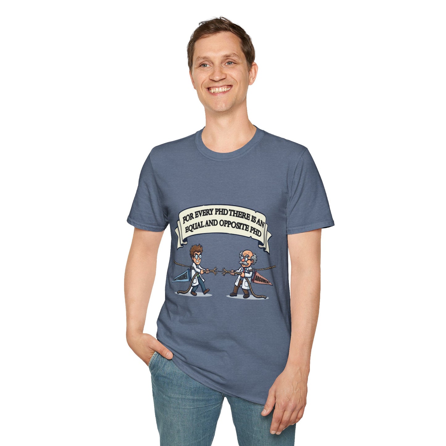 PhD Opposite Pair T-Shirt | Funny Scientist Duel Illustration