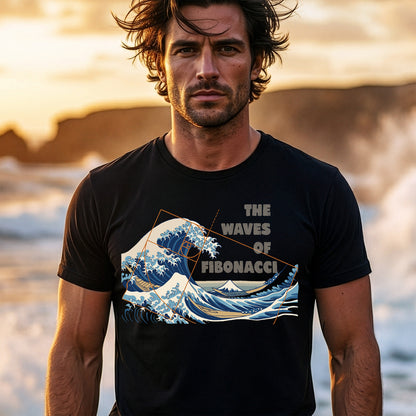 Great Wave of Fibonacci in black – Math Nature Art