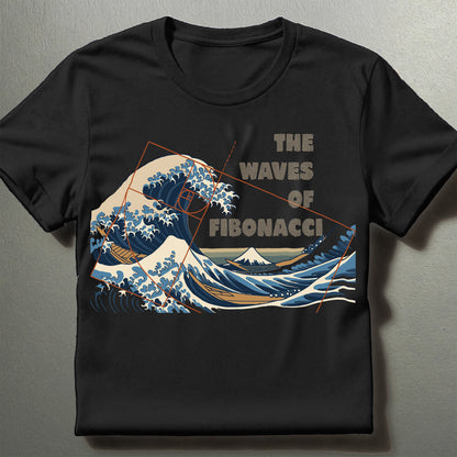 Great Wave of Fibonacci in black – Math Nature Art