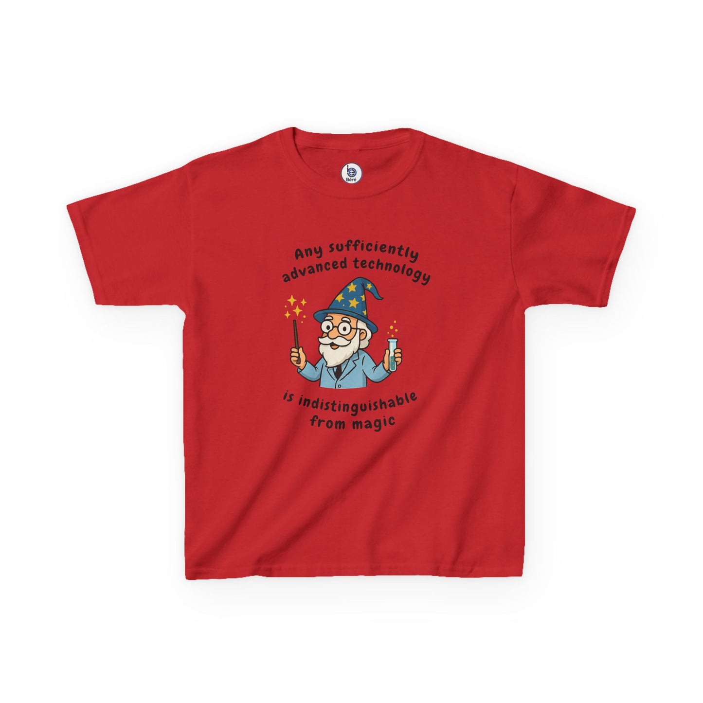 Wizard Cartoon Saying "Any Sufficiently Advanced Technology Is Indistinguishable From Magic" Tee | Kids T-Shirt