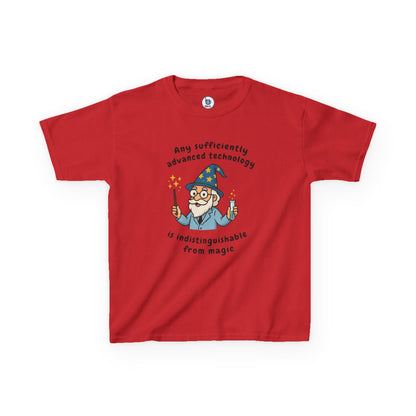 Wizard Cartoon Saying "Any Sufficiently Advanced Technology Is Indistinguishable From Magic" Tee | Kids T-Shirt