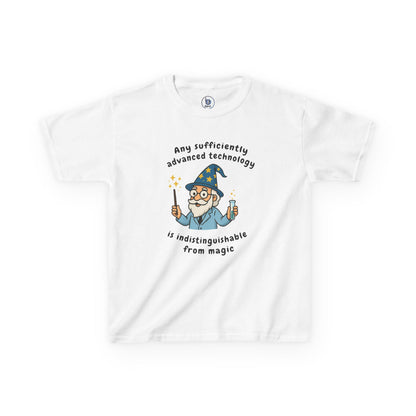Wizard Cartoon Saying "Any Sufficiently Advanced Technology Is Indistinguishable From Magic" Tee | Kids T-Shirt