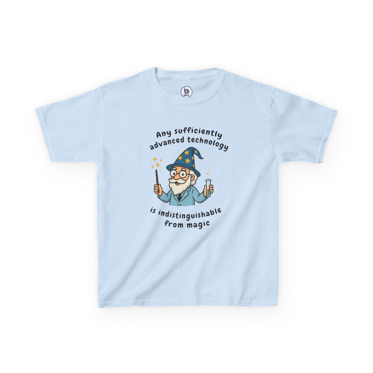 Wizard Cartoon Saying "Any Sufficiently Advanced Technology Is Indistinguishable From Magic" Tee | Kids T-Shirt