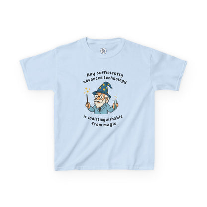 Wizard Cartoon Saying "Any Sufficiently Advanced Technology Is Indistinguishable From Magic" Tee | Kids T-Shirt