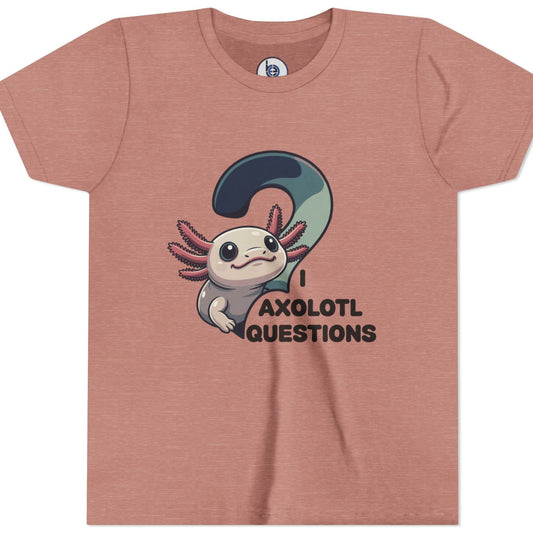 Axolotl Questions Youth Tee | Cute Axolotl Cartoon Shirt