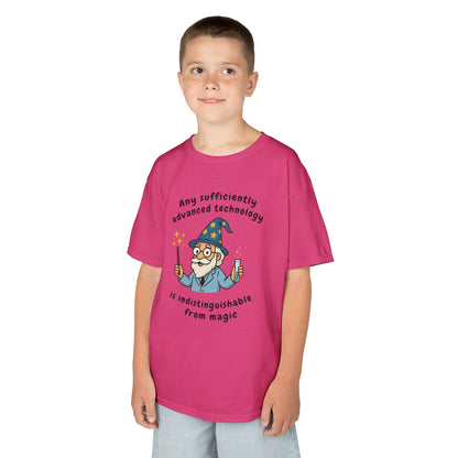 Wizard Cartoon Saying "Any Sufficiently Advanced Technology Is Indistinguishable From Magic" Tee | Kids T-Shirt