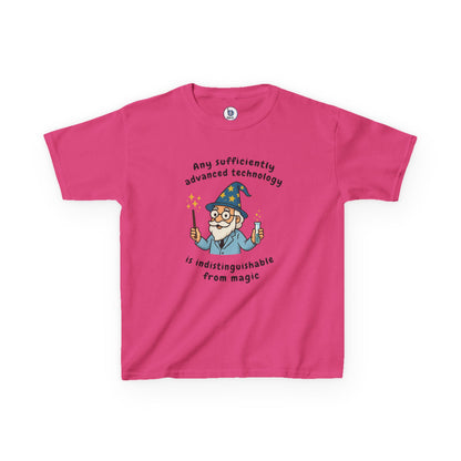 Wizard Cartoon Saying "Any Sufficiently Advanced Technology Is Indistinguishable From Magic" Tee | Kids T-Shirt