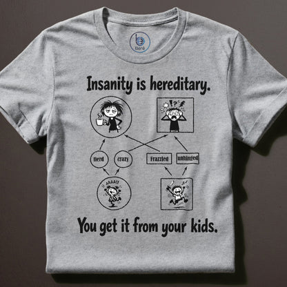 Insanity is hereditary funny science mom layflat grey t-shirt  design