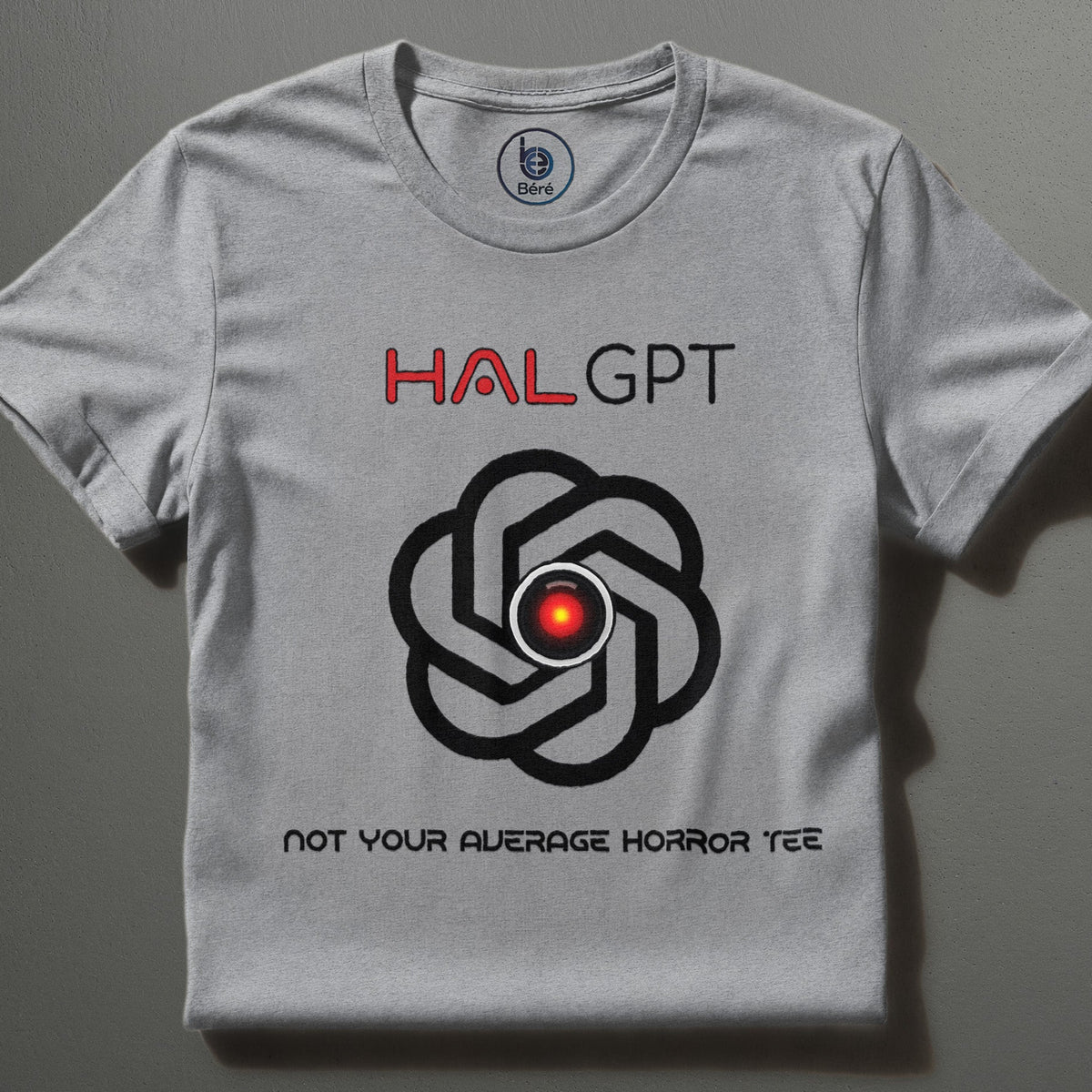 Grey HAL GPT “2001 Could Be 2030” AI horror layflat T-shirt