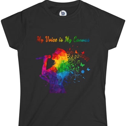 My Voice Is My Canvas music graphic layflat t-shirt in black